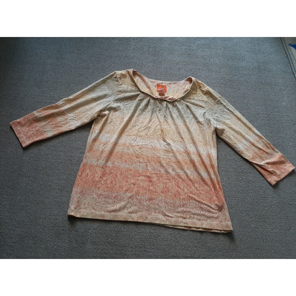 Heart of Palm Womens Size Medium M Shirt Beaded neckline Top yellow gold sparkle